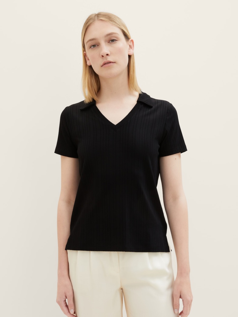 Black T-Shirt for Woman from Tom Tailor GOOFASH