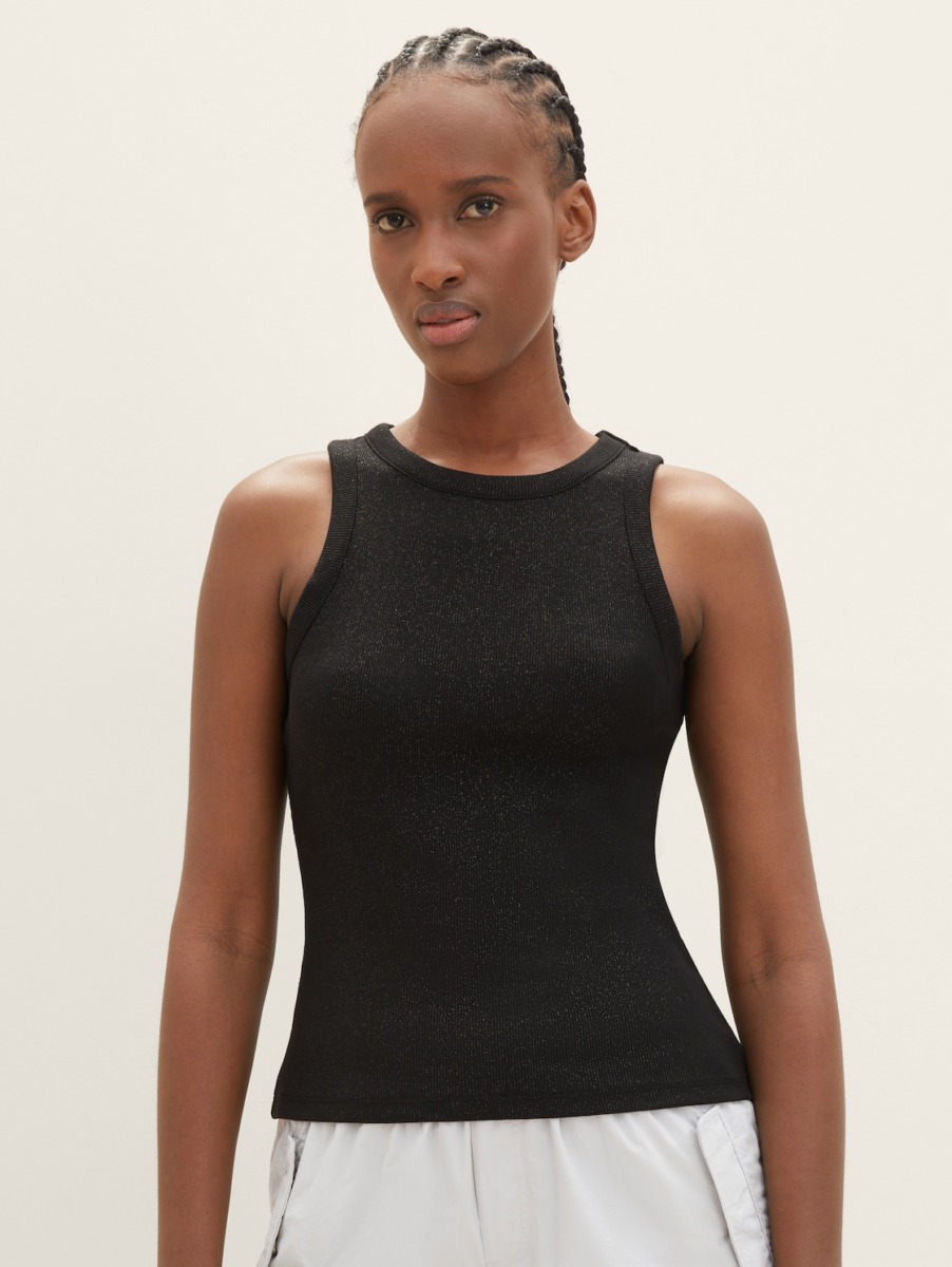 Black Top for Women by Tom Tailor GOOFASH