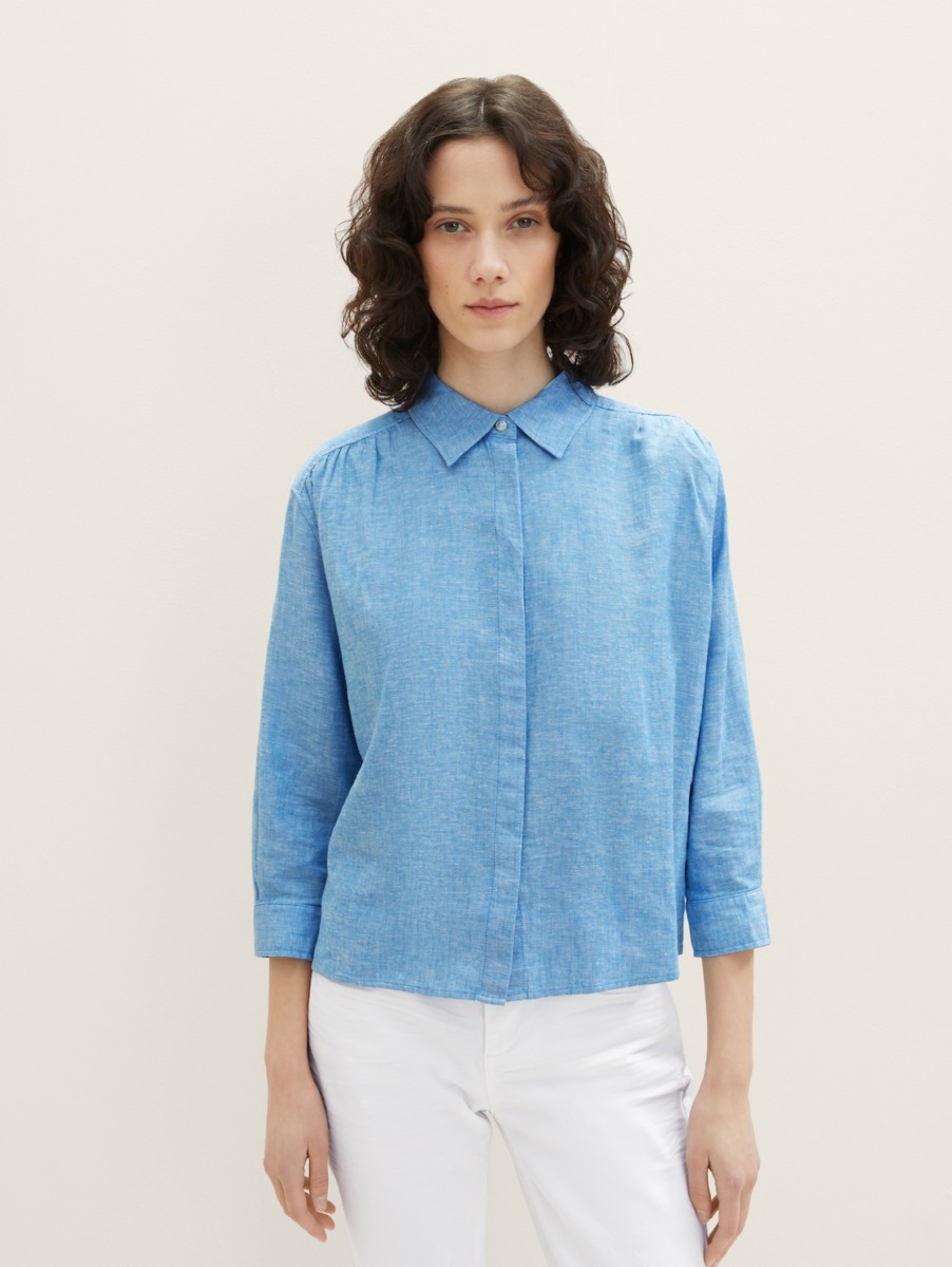 Blouse Blue for Women by Tom Tailor GOOFASH