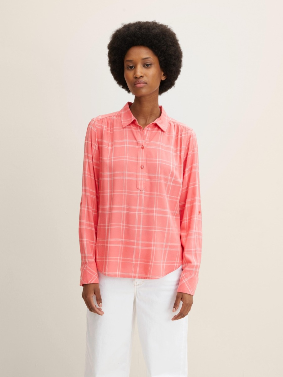 Blouse in Checked - Tom Tailor Woman - Tom Tailor GOOFASH