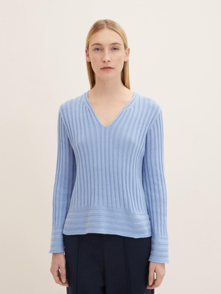 Blue Knitting Sweater - Tom Tailor GOOFASH