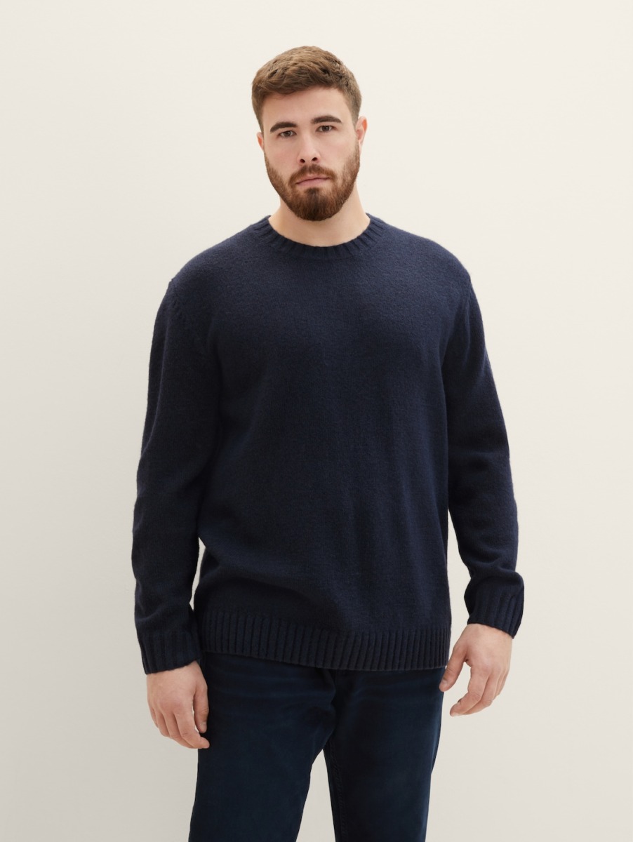 Blue Knitting Sweater for Man from Tom Tailor GOOFASH