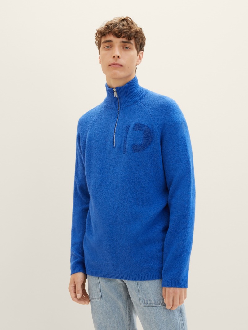 Blue Men Knitting Sweater - Tom Tailor GOOFASH