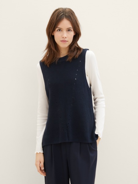 Blue Woman Knitted Sweater Tom Tailor GOOFASH