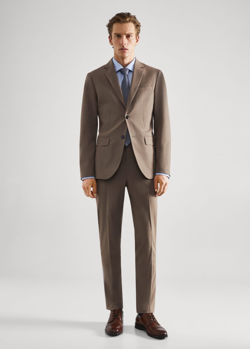 Brown Gent Suit - Mango GOOFASH