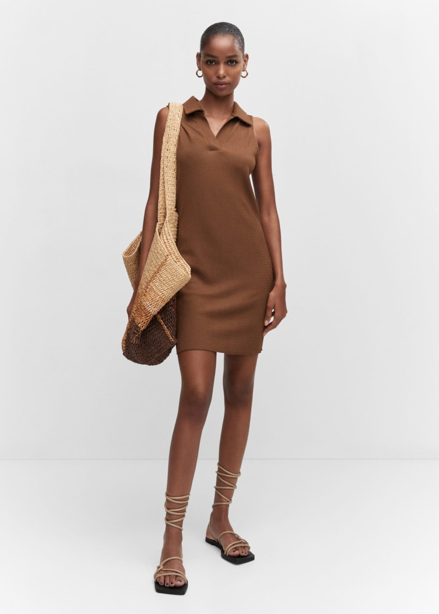 Brown Women's Dress Mango GOOFASH