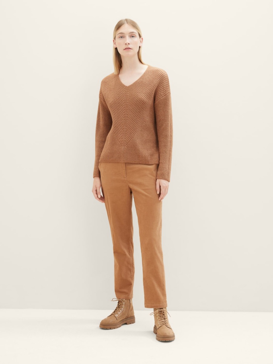 Chino Pants in Brown Tom Tailor Woman GOOFASH