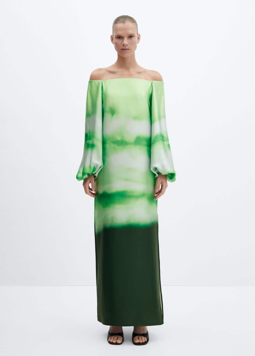Dress Green Women - Mango GOOFASH