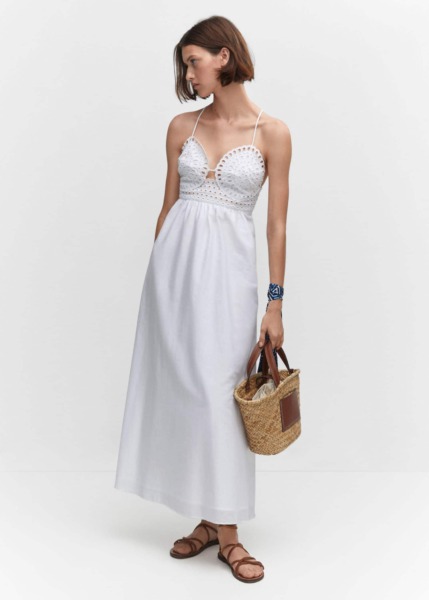 Dress in White Mango Woman GOOFASH
