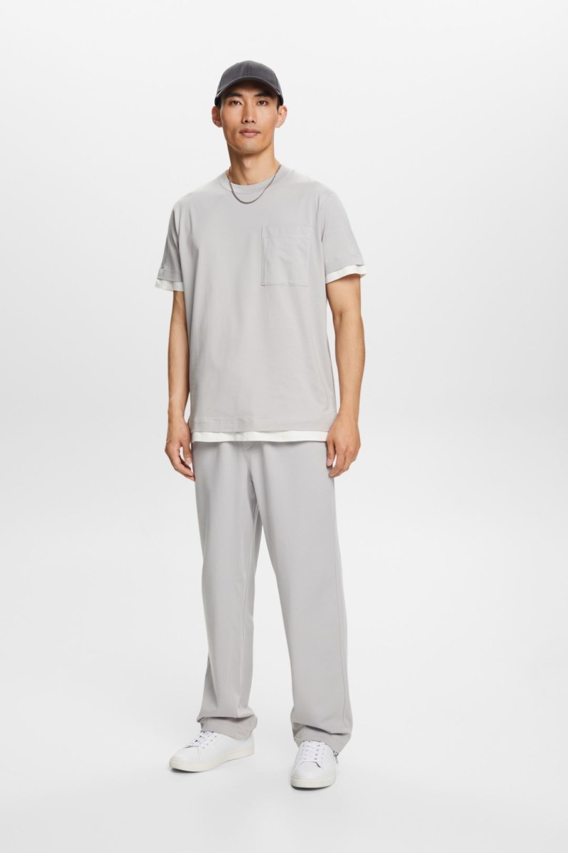 Esprit - Man T-Shirt in Grey GOOFASH
