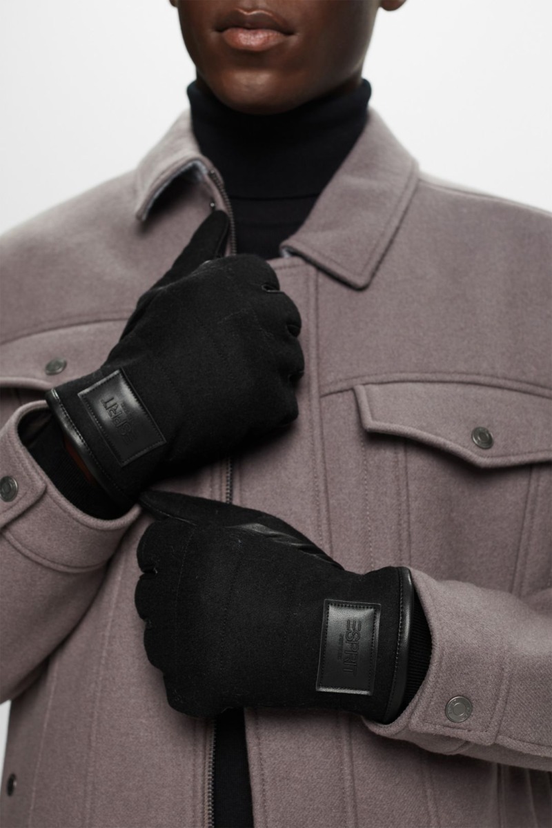 Esprit - Mens Gloves Black GOOFASH