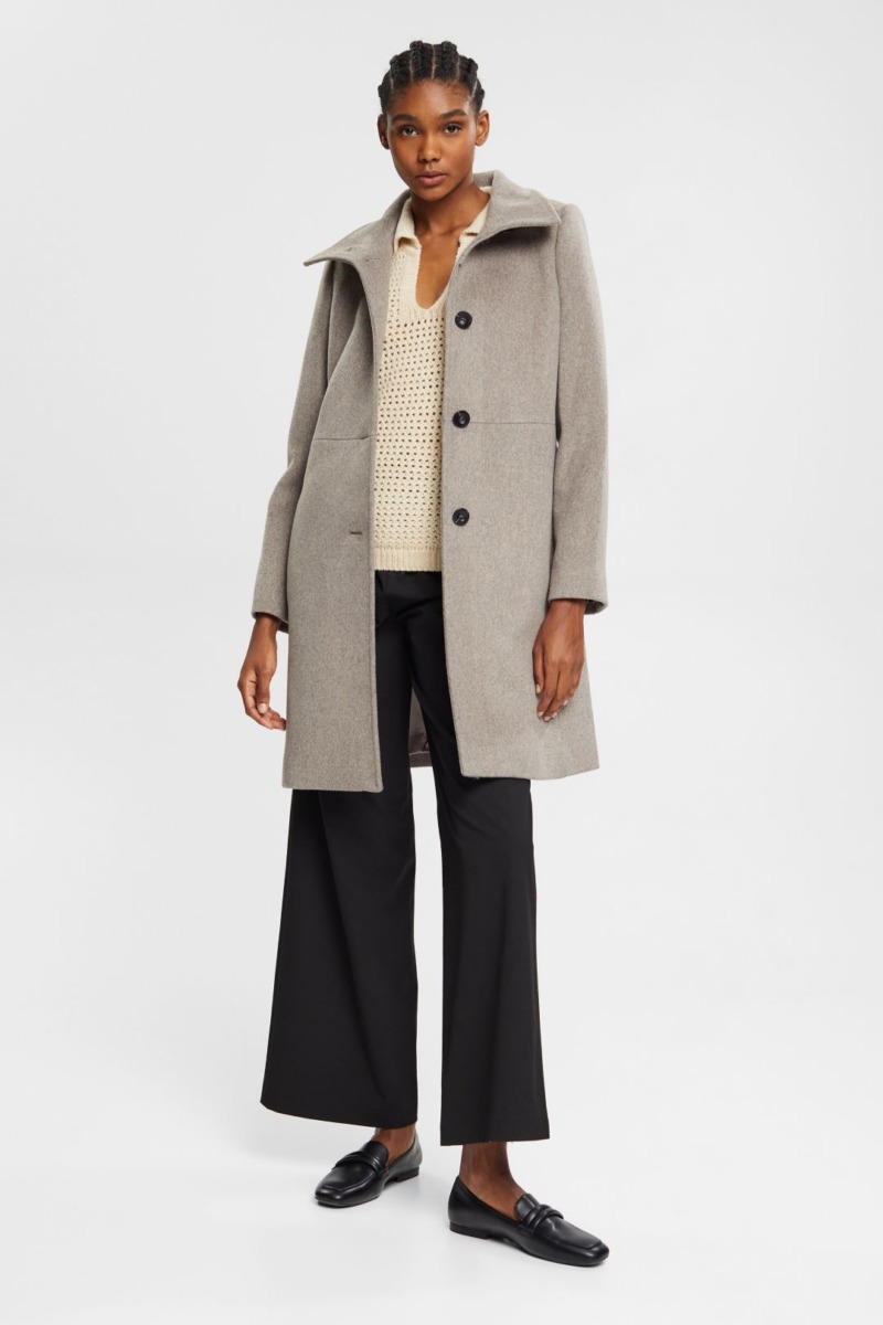 Esprit - Womens Coat in Grey GOOFASH