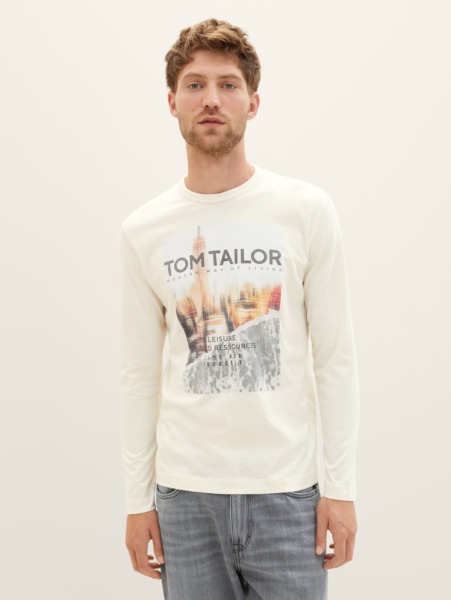 Gent T-Shirt Beige from Tom Tailor GOOFASH