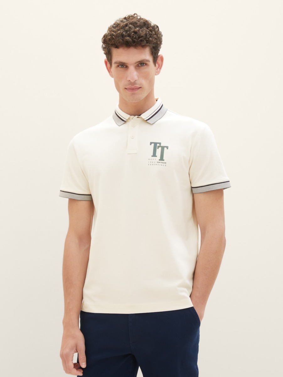Gents Beige T-Shirt by Tom Tailor GOOFASH