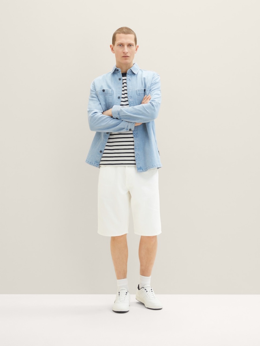 Gents Jeans Shorts White - Tom Tailor GOOFASH