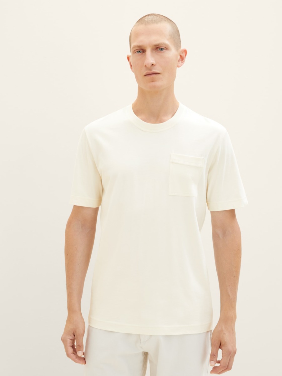Gents T-Shirt Beige from Tom Tailor GOOFASH