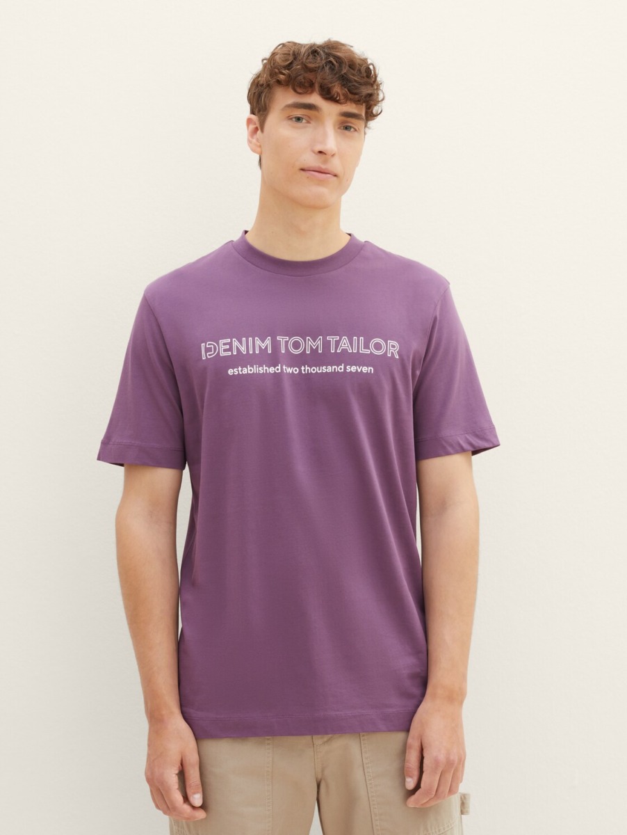 Gents T-Shirt in Print Tom Tailor GOOFASH