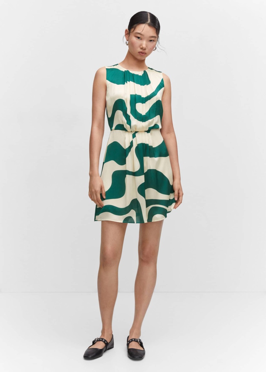 Green Ladies Dress - Mango GOOFASH
