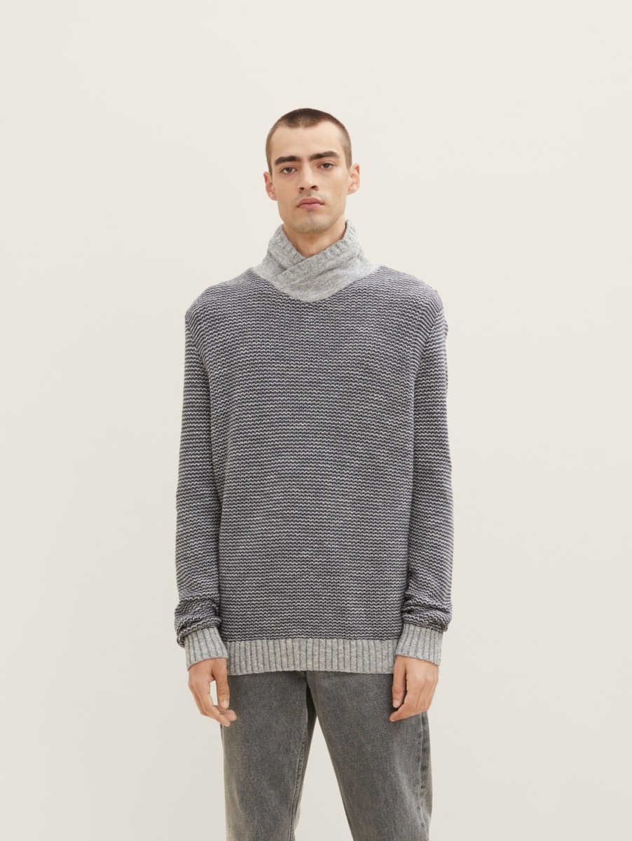 Knitted Sweater in White for Men at Tom Tailor GOOFASH