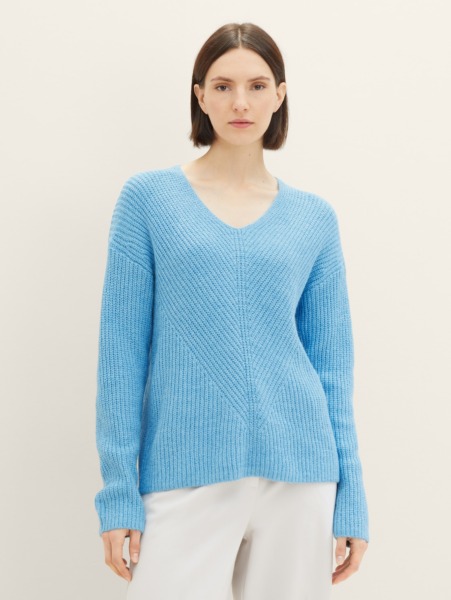 Knitting Sweater Blue Tom Tailor Women GOOFASH