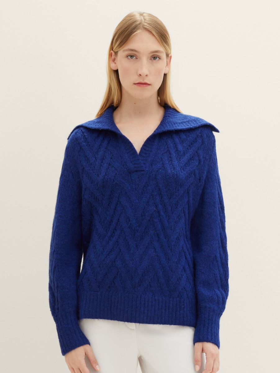 Knitting Sweater Blue - Woman - Tom Tailor GOOFASH