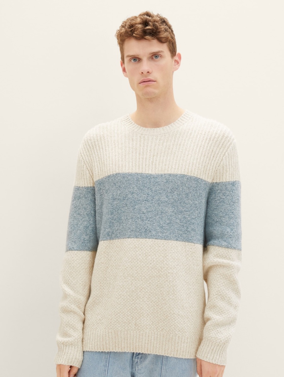 Knitting Sweater Blue for Man at Tom Tailor GOOFASH