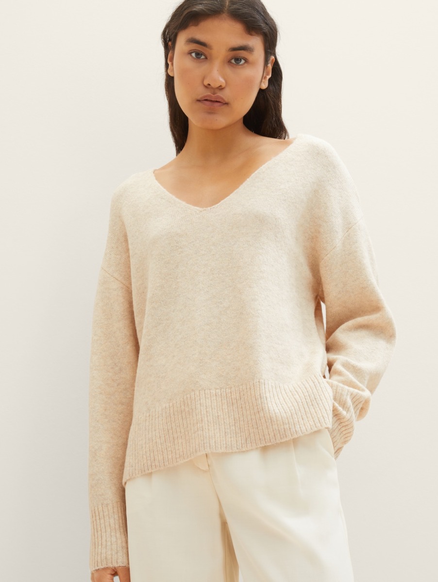 Knitting Sweater - Brown - Tom Tailor GOOFASH