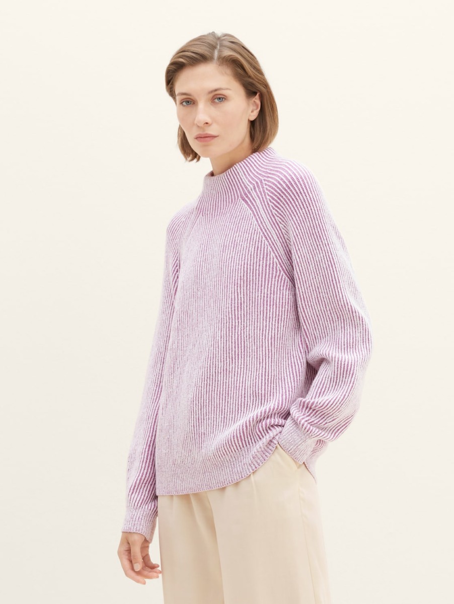 Knitting Sweater Purple - Women - Tom Tailor GOOFASH