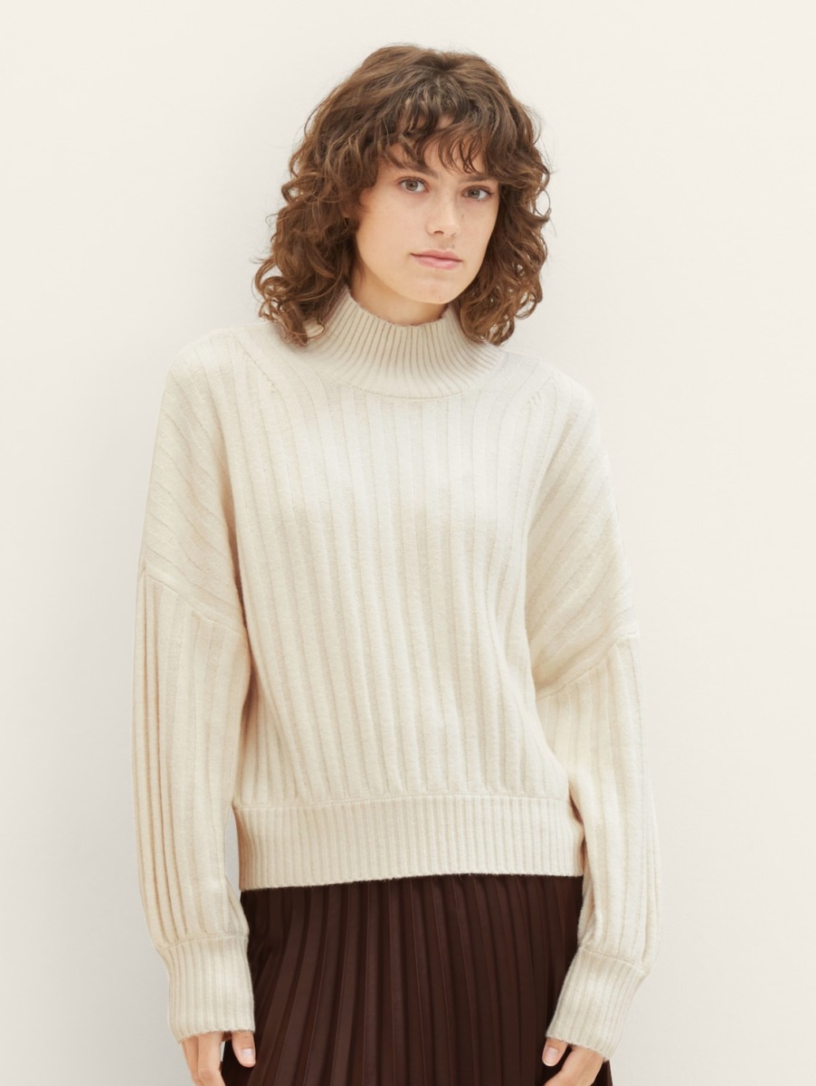 Knitting Sweater in Beige - Tom Tailor GOOFASH