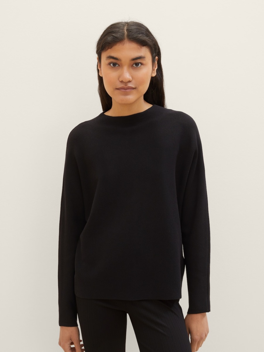 Knitting Sweater in Black from Tom Tailor GOOFASH