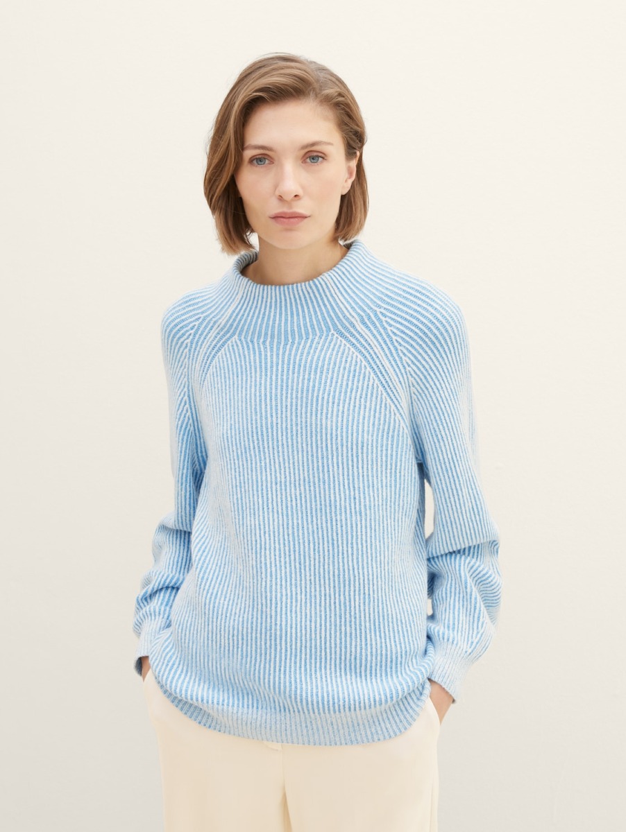 Knitting Sweater in Blue - Tom Tailor GOOFASH