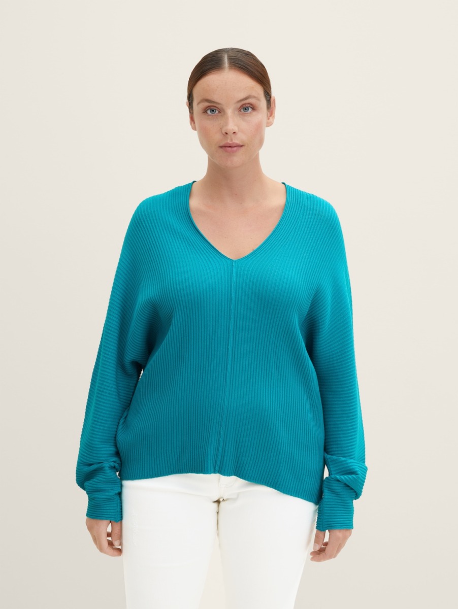 Knitting Sweater in Blue - Tom Tailor - Woman - Tom Tailor GOOFASH