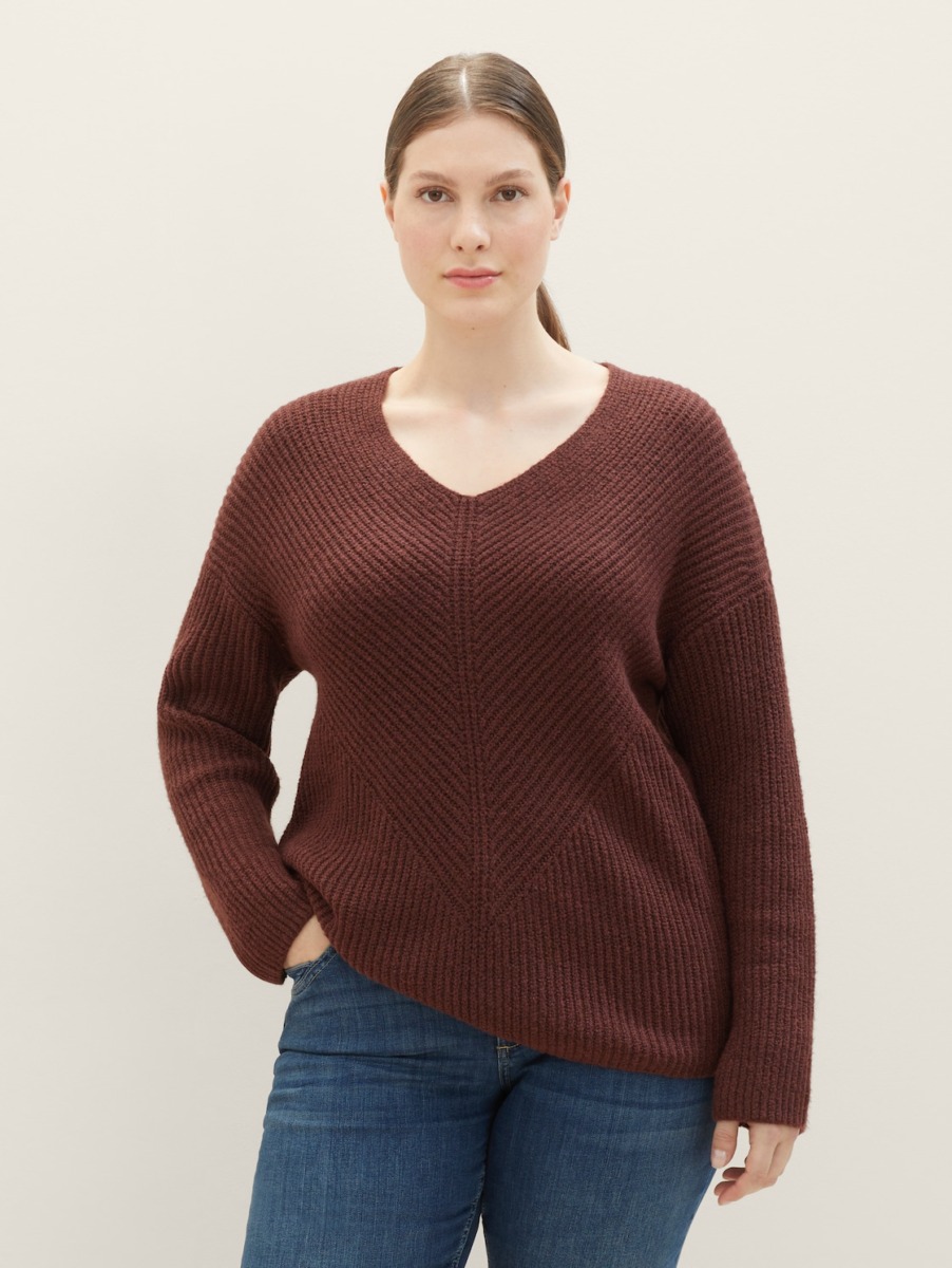 Knitting Sweater in Brown Tom Tailor Woman GOOFASH