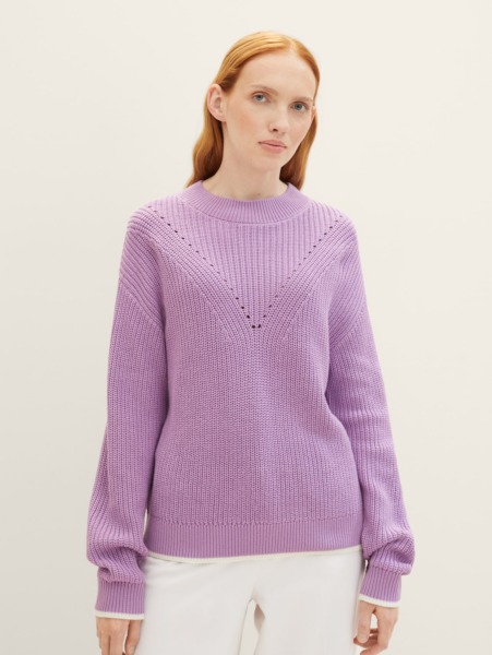 Knitting Sweater in Purple - Woman - Tom Tailor GOOFASH
