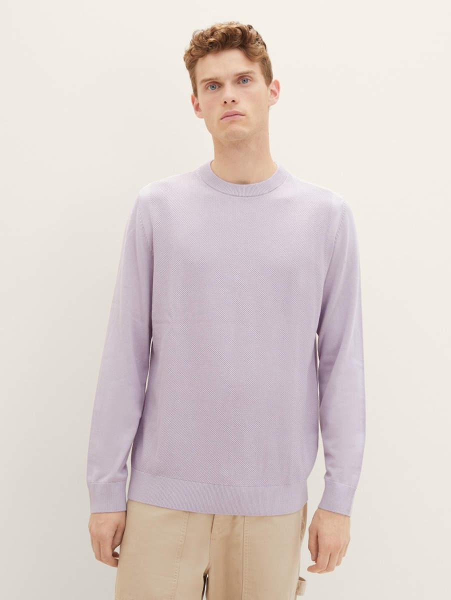Knitting Sweater in Purple at Tom Tailor GOOFASH
