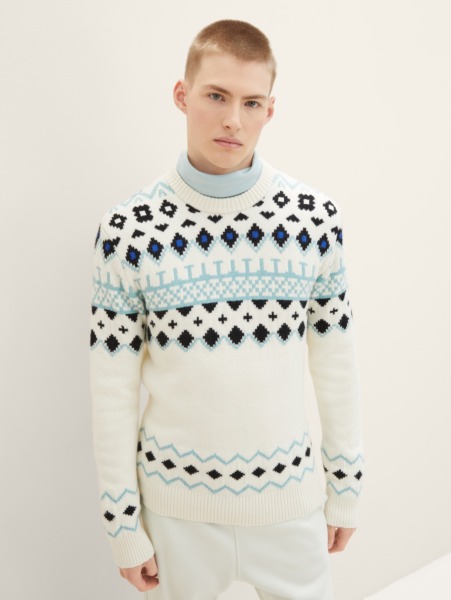 Knitting Sweater in White Tom Tailor GOOFASH