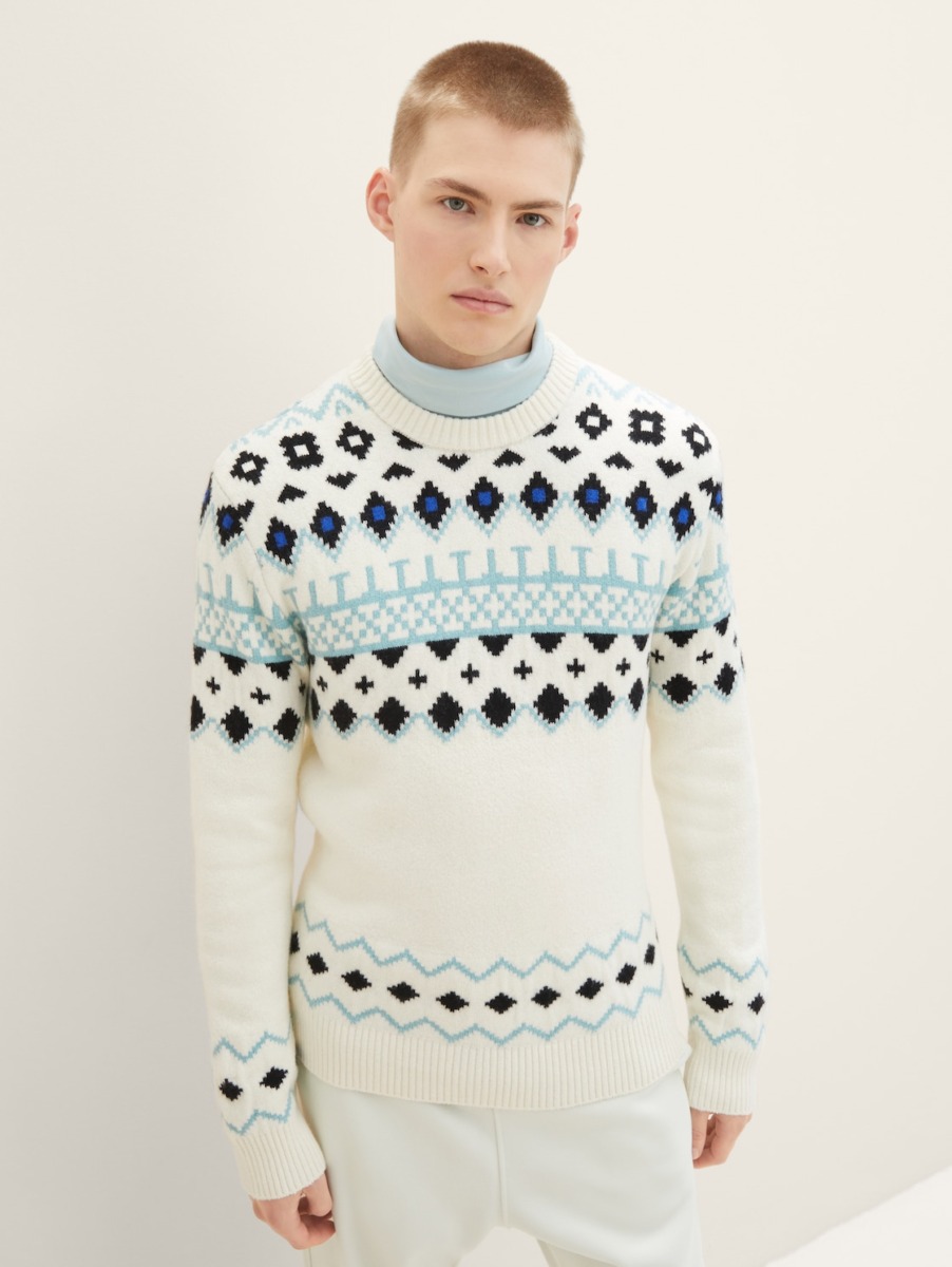 Knitting Sweater in White Tom Tailor GOOFASH