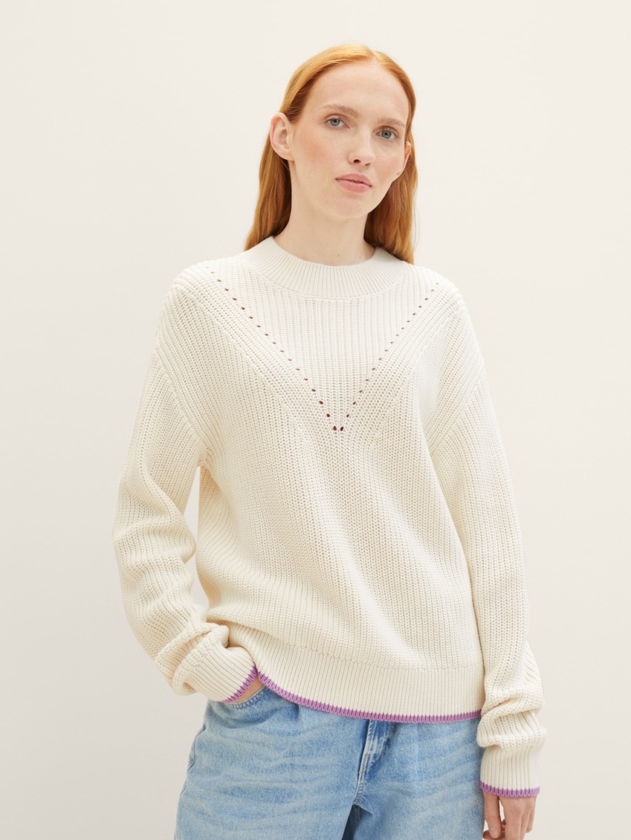 Knitting Sweater in White for Women at Tom Tailor GOOFASH