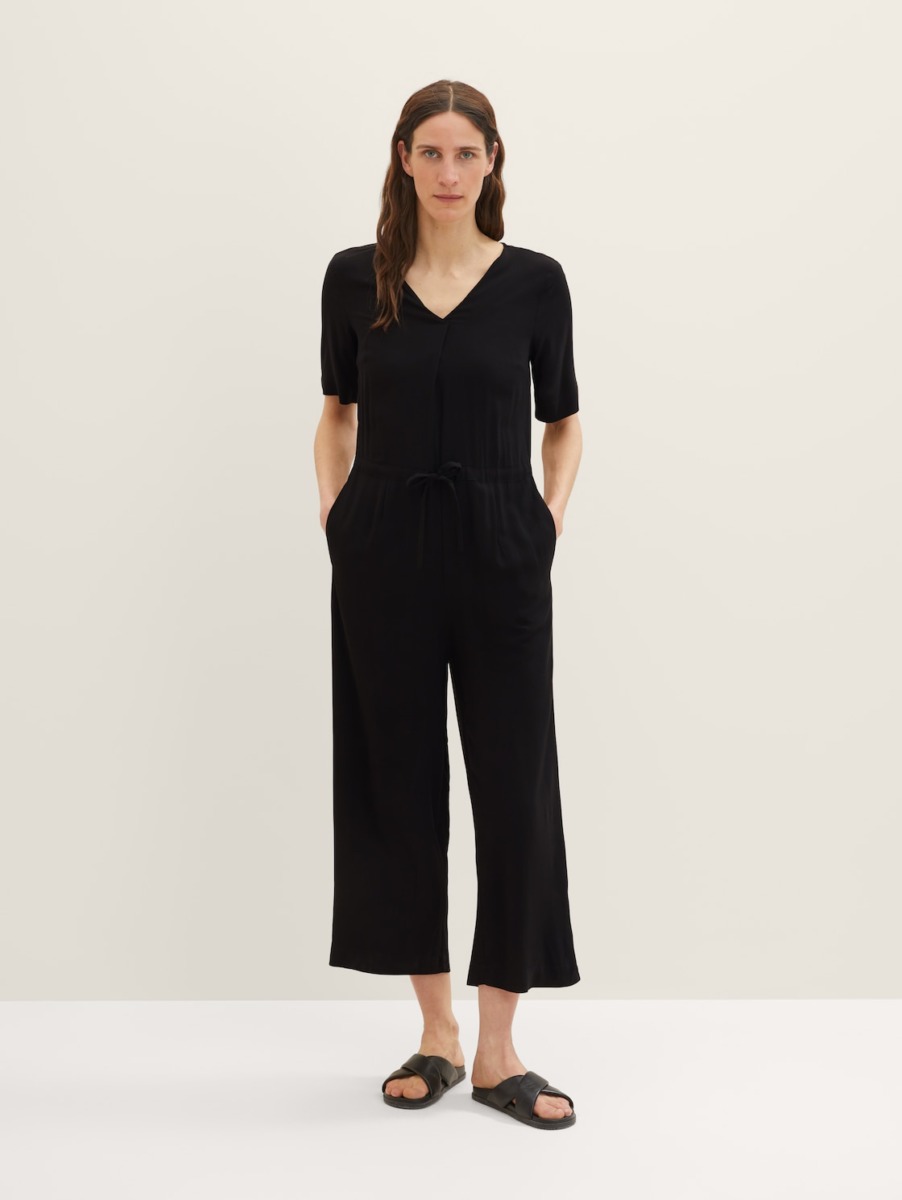 Ladies Black Overall by Tom Tailor GOOFASH