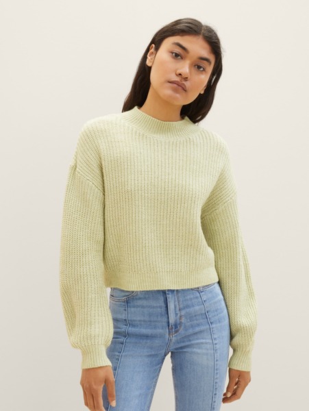 Ladies Green Knitting Sweater - Tom Tailor GOOFASH