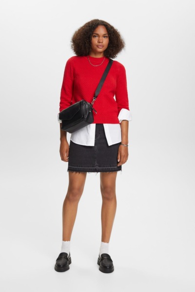 Ladies Knitting Sweater Red by Esprit GOOFASH