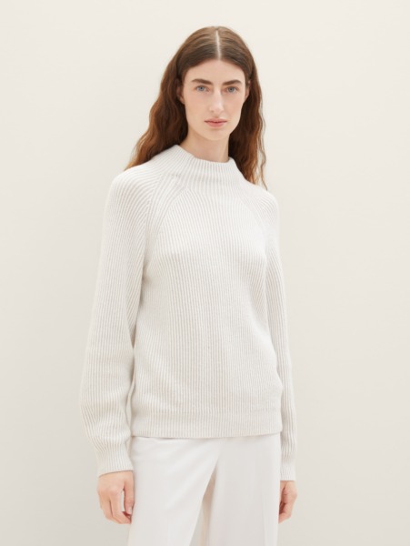 Ladies Knitting Sweater in White at Tom Tailor GOOFASH