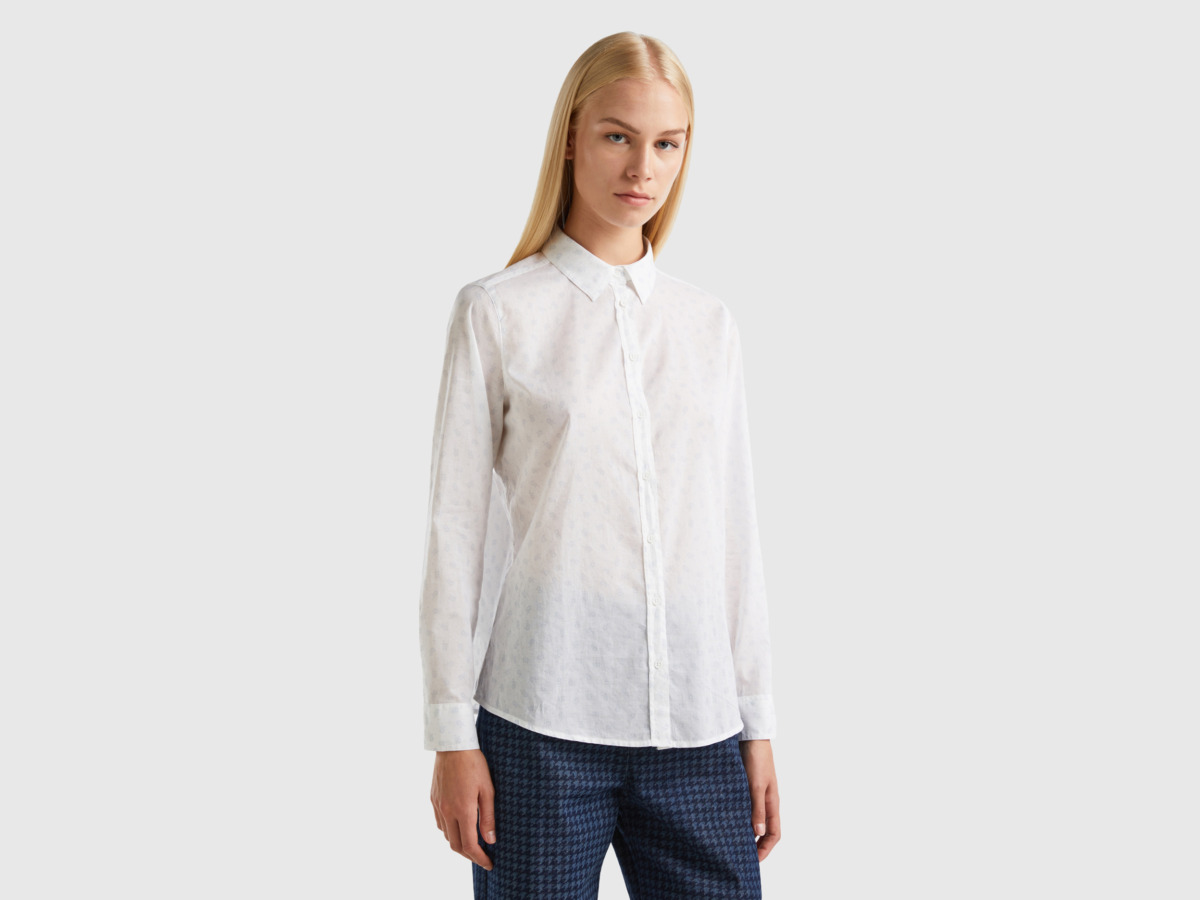Ladies Shirt in White by Benetton GOOFASH