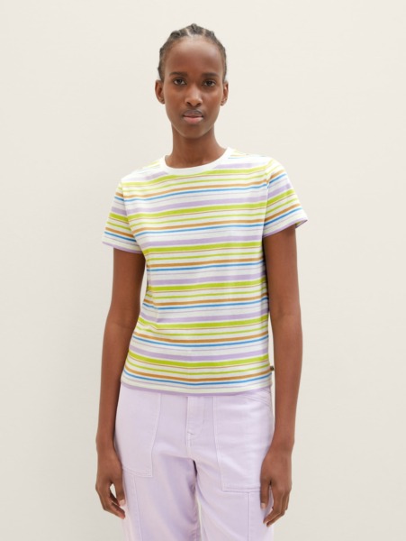 Ladies Striped T-Shirt from Tom Tailor GOOFASH