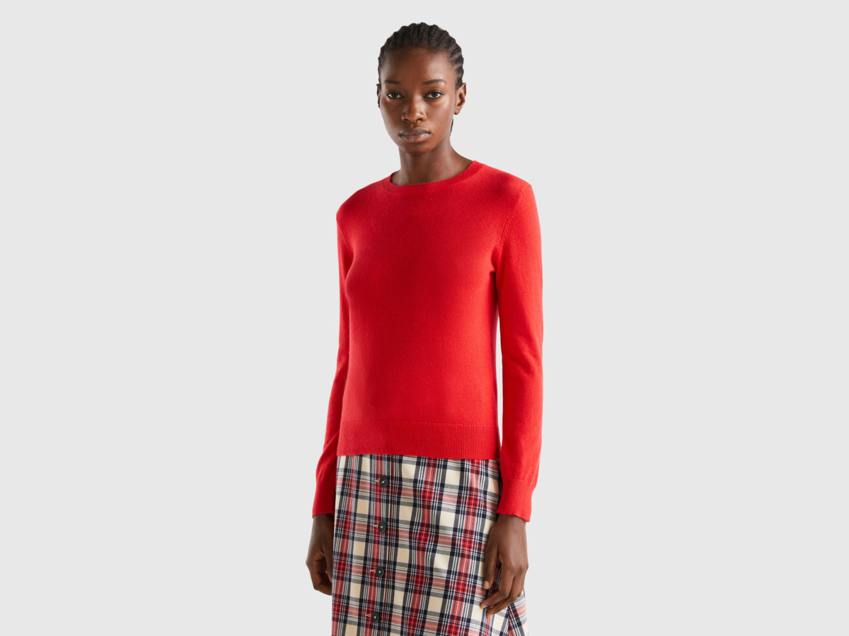 Ladies Sweater in Red United Colors of Benetton Benetton GOOFASH
