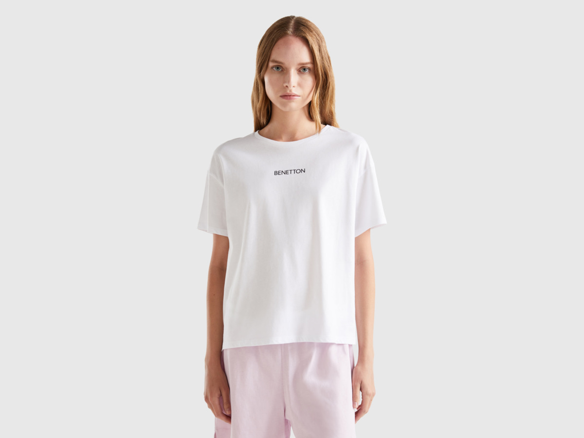 Ladies T-Shirt - White - Benetton - United Colors of Benetton GOOFASH