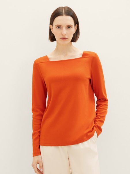 Ladies T-Shirt in Orange - Tom Tailor GOOFASH
