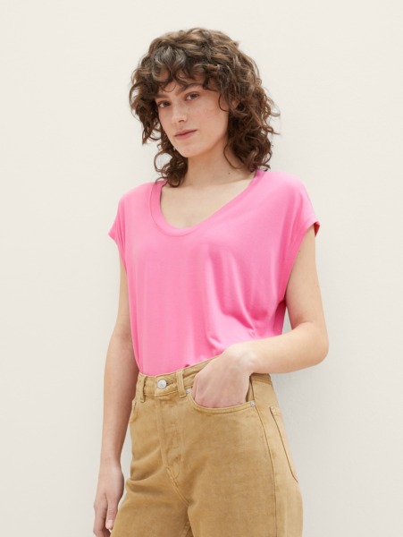 Ladies T-Shirt in Pink Tom Tailor GOOFASH
