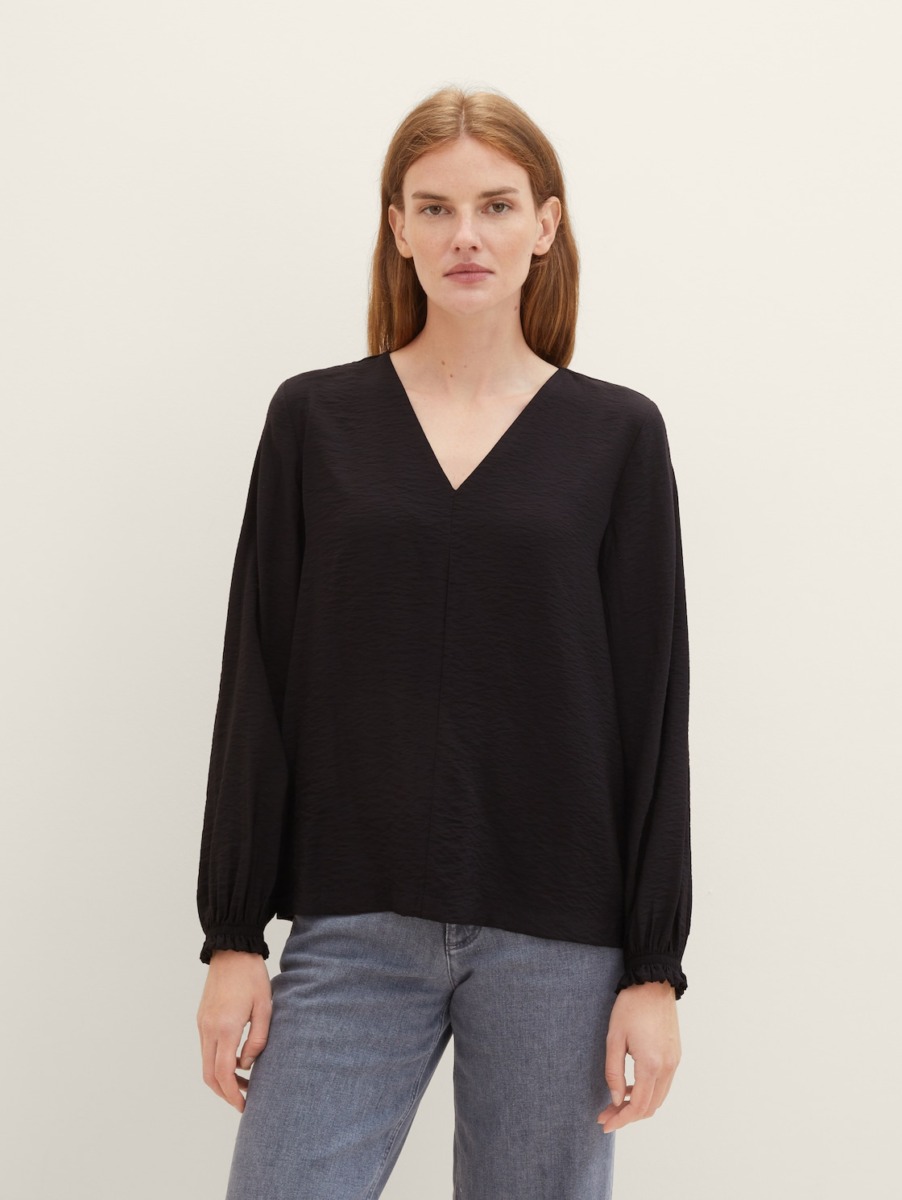 Lady Blouse Black by Tom Tailor GOOFASH