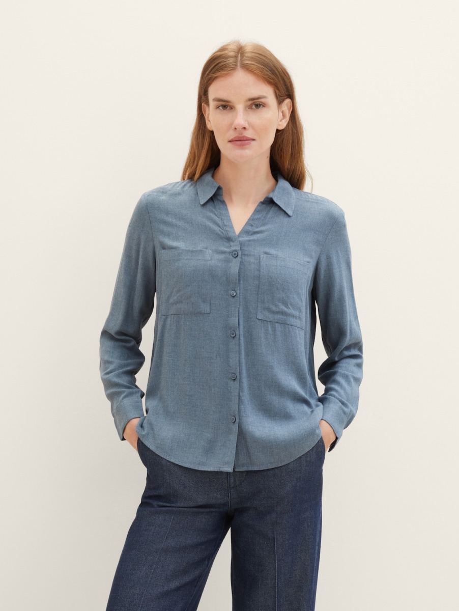 Lady Blouse in Blue from Tom Tailor GOOFASH